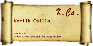 Karlik Csilla névjegykártya