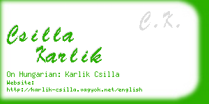 csilla karlik business card